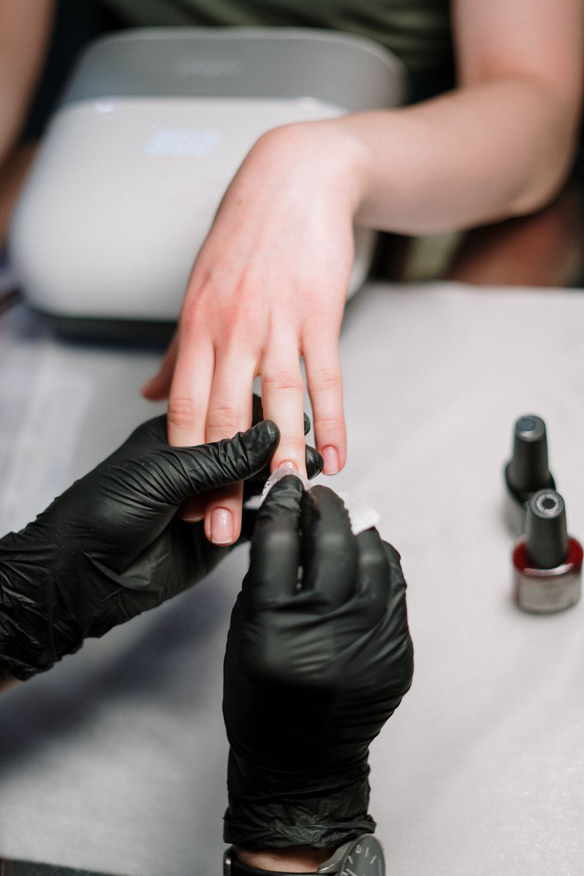 Gel manicure application at Golden Nail Spa, Slidell